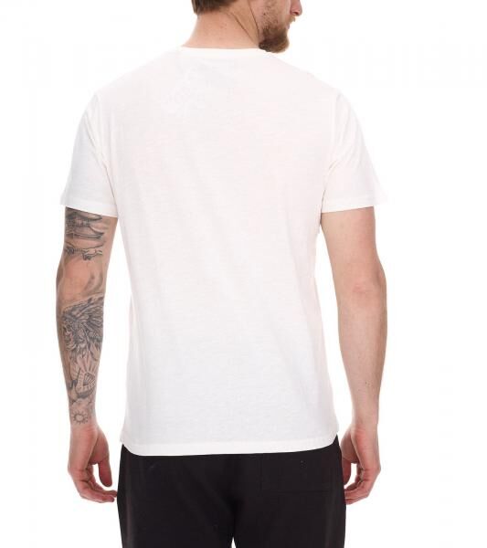 RE:COVERED X BSA Herren T-Shirt mit Birmingham Motorrad-Print Baumwoll-Shirt Rundhals-Shirt MMBSA296 Ecru-Wei&szlig;