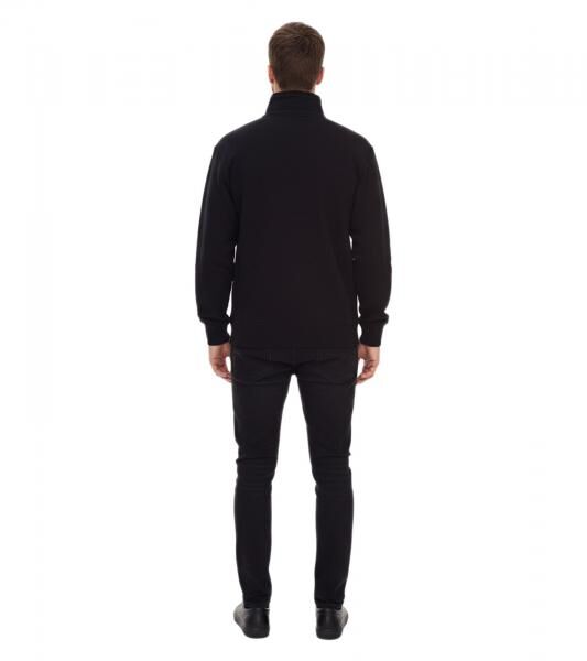 STONES Herren Pullover Oversized-Half-Zipper moderner Baumwoll-Half-Zipper Troyer 400gsm mit Stehkragen mit Logo-Stickerei Dunkel-Grau oder