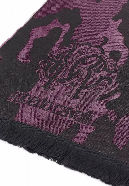 stylischer roberto cavalli Schal f&uuml;r Damen und Herren Halstuch aus reiner Wolle WOV06600003-02374 Schwarz/Rot