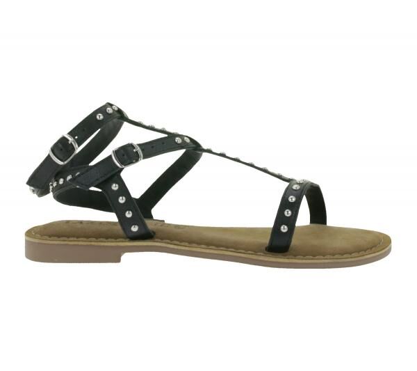 Trendige LAZAMANI Damen Sandalen mit Nieten Sommer-Schuhe LA75021 Schwarz