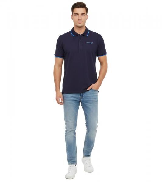 sportliches Formula E Herren Polo-Shirt Kurzarm-Shirt nachhaltiges Baumwoll-Shirt mit Formula E Logo 701223597 001 Navy-Blau