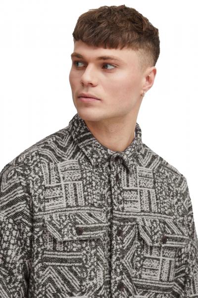 klassisches SOLID SDGestin Herren Langarmhemd aus Synthetik Hemd 21107906-194008 Schwarz