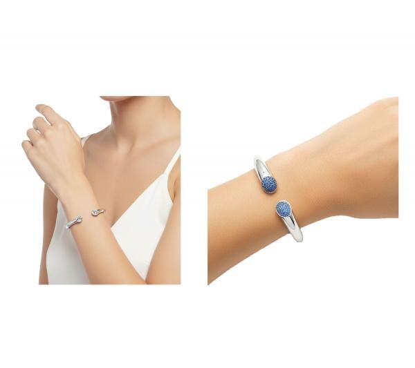 Stilvolles Calvin Klein Damen Edelstahl-Armband mit funkelnden Kristallen Arm-Schmuck Handgelenk-Schmuck Größe XS KJ8YMF040 in Silber ode