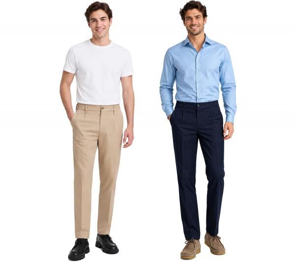 klassische CASUAL FRIDAY CFMarc Herren Hose mit Brandlabel Freizeithose 20505227 in Beige oder Dunkelblau