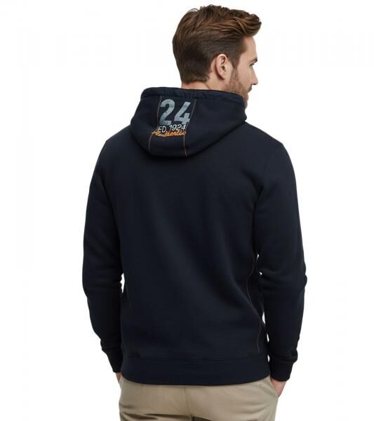 FQ1924 Erik Herren Sweatshirt Kapuzen-Pullover Baumwoll-Pulli mit Stickerei 21900544-ME 194011 Blau
