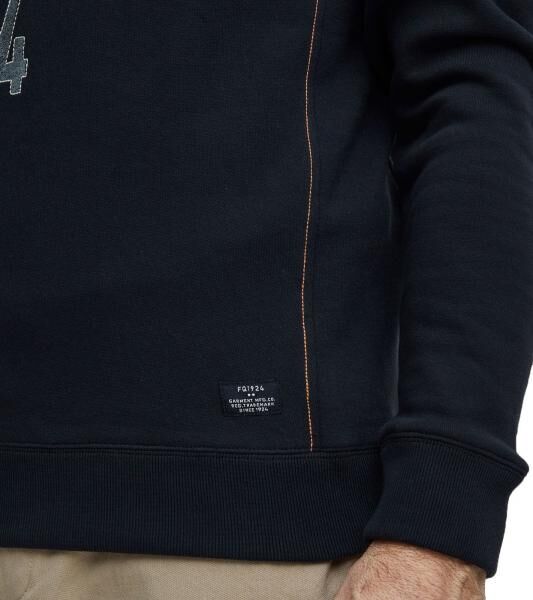 FQ1924 Erik Herren Sweatshirt Kapuzen-Pullover Baumwoll-Pulli mit Stickerei 21900544-ME 194011 Blau