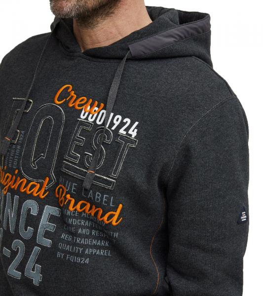 FQ1924 Erik Herren Sweatshirt Kapuzen-Pullover Baumwoll-Pulli mit Stickerei 21900544-ME 200278 Grau