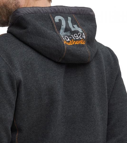 FQ1924 Erik Herren Sweatshirt Kapuzen-Pullover Baumwoll-Pulli mit Stickerei 21900544-ME 200278 Grau