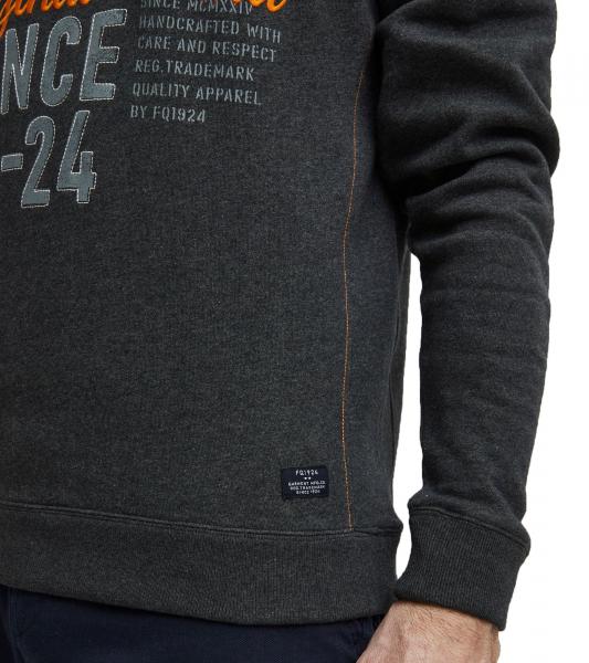 FQ1924 Erik Herren Sweatshirt Kapuzen-Pullover Baumwoll-Pulli mit Stickerei 21900544-ME 200278 Grau