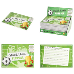 Spiele Block Stadt Land Fußball, 20 Blatt, ca.30x21cm