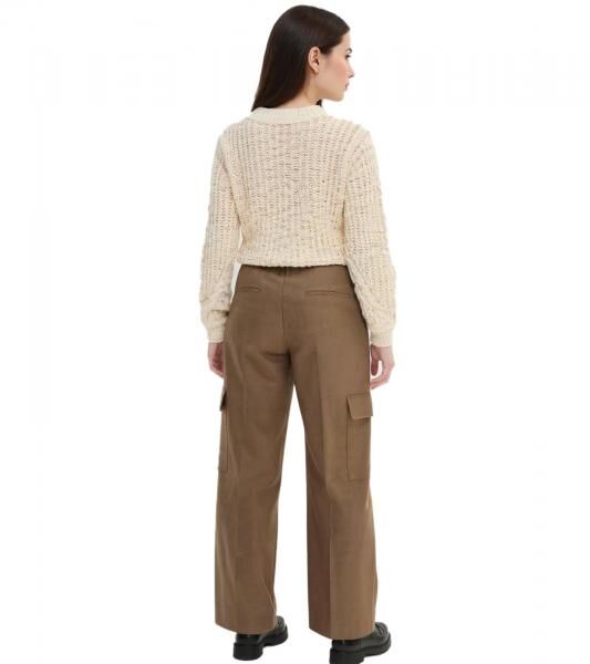 Damen Cargo-Hose Freizeit-Hose praktische Alltags-Hose Straight Fit 966705 Braun