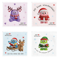 Magisches Handtuch Mutmacher, XMAS, 4/s, 30x30cm