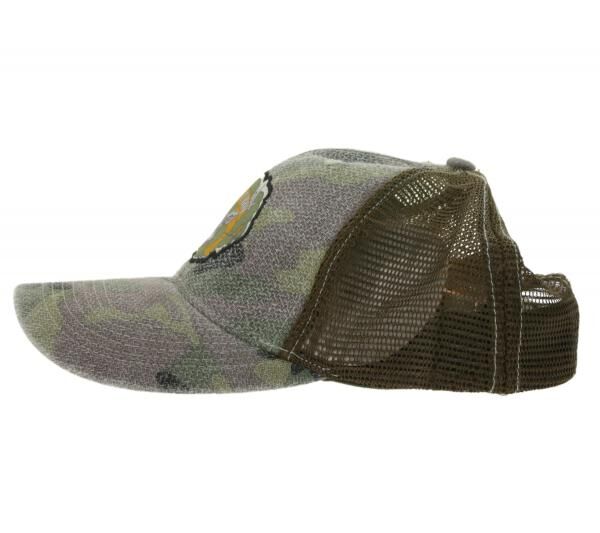 FALL OUT BOY alternative Rockband Baseball-Cap mit Logo Stickerei Trucker-Cap Camouflage TC104185FOB Gr&uuml;n/Braun