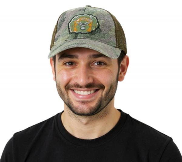 FALL OUT BOY alternative Rockband Baseball-Cap mit Logo Stickerei Trucker-Cap Camouflage TC104185FOB Gr&uuml;n/Braun