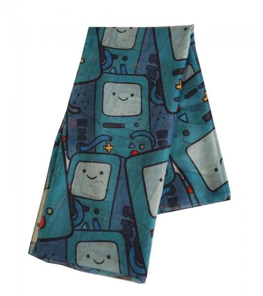 ADVENTURE TIME Halstuch mit Beemo Print 180cm langer Sommer-Schal Cartoon SF260201ADV Gr&uuml;n/Bunt