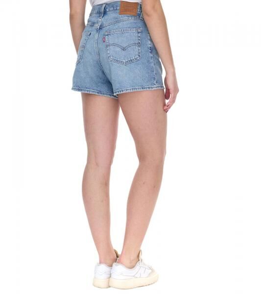 LEVI&acute;S 80s Mom Damen Shorts im Destroyed-Look Baumwoll-Hose Denim kurze Hose A46950001 Blau