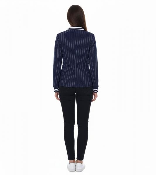 AjC Blazer Damen Business-Jacke mit Ein-Knopf-Verschluss Blazer Anzug-Jacke 90509505 Navy