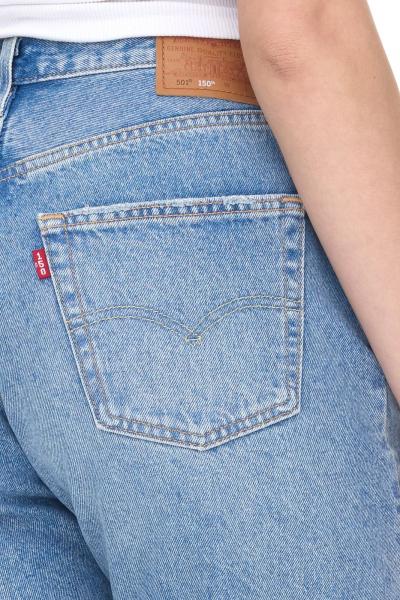 LEVI&acute;S 501 90s Patchwork Damen Jeans-Shorts mit gro&szlig;en Patches Denim kurze Hose A19620012 Blau