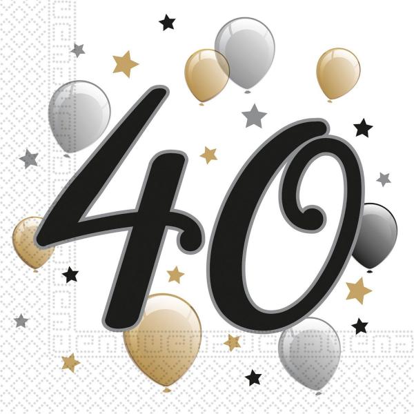 Milestone - 40 Jahre / Years - 20 Servietten - 33 x 33 cm