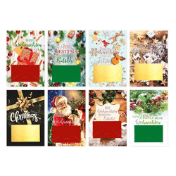 Christmas card with banknote envelope - 80 pieces - 8 designs