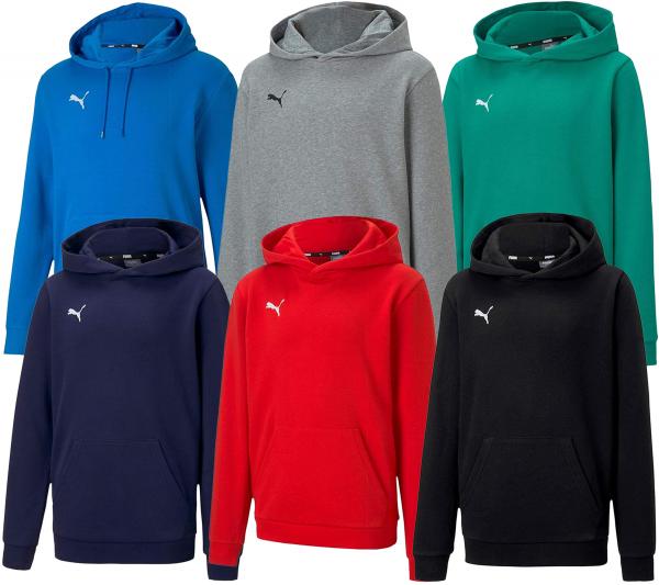 PUMA teamGOAL 23 Casuals Kinder Hoody mit Kängurutasche Kapuzen-Pullover für Jugendliche Jungen & Mädchen 656711 Rot, Schwarz, Grün, Na
