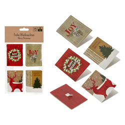 Stick-On Gift Card, Christmas, Set of 12, approx. 5x7 cm