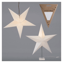 Paper star, deluxe, 2/s, white, approx. 60cmD