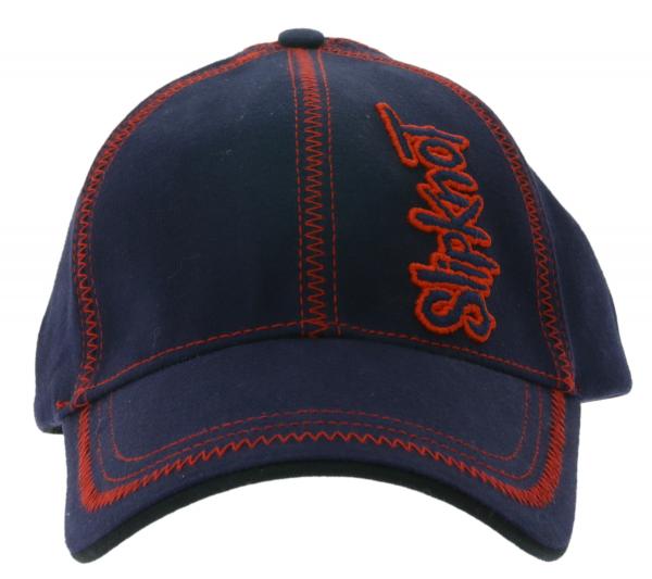 Slipknot Unisex Base Cap mit Bandschriftzug und Ziern&auml;hten Freizeit-Cap 3218SLP Blau/Rot
