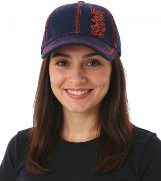 Slipknot Unisex Base Cap mit Bandschriftzug und Ziern&auml;hten Freizeit-Cap 3218SLP Blau/Rot