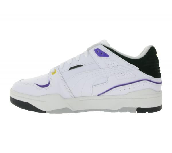 PUMA SLIPSTREAM Echtleder-Schuhe im Retro-Vibe Freizeit-Sneaker mit farbigen Akzenten Schn&uuml;r-Schuhe 39326602 Wei&szlig;/Lila
