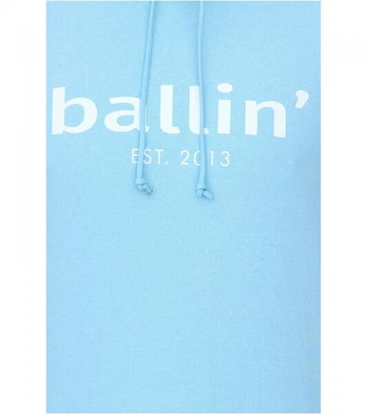 Ballin Est. 2013 Herren Kapuzen-Pullover nachhaltiger Sweat-Hoodie mit Logo-Schriftzug auf der Front HO-H00050-SKY Blau