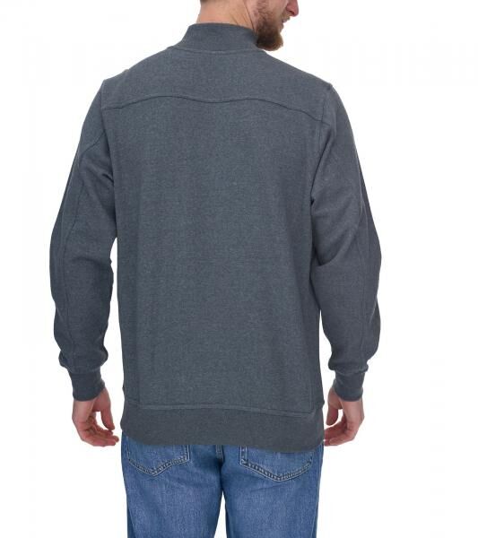 SANTINO Herren schlichter Troyer-Pullover Herbst-Pulli mit Baumwollanteil Freizeit-Pullover Grau