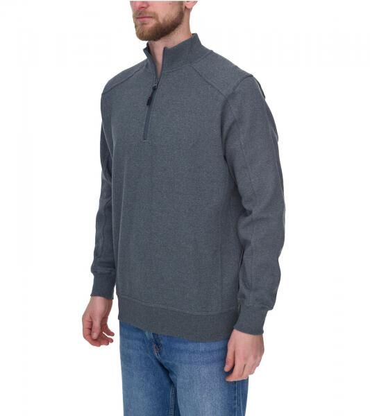 SANTINO Herren schlichter Troyer-Pullover Herbst-Pulli mit Baumwollanteil Freizeit-Pullover Grau