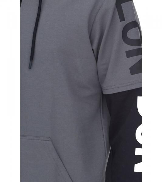 vsct LonDon 2In1 Herren Hoodie im 2-in-1-Look Baumwoll Kapuzen-Pullover 5643324 Grau/Schwarz