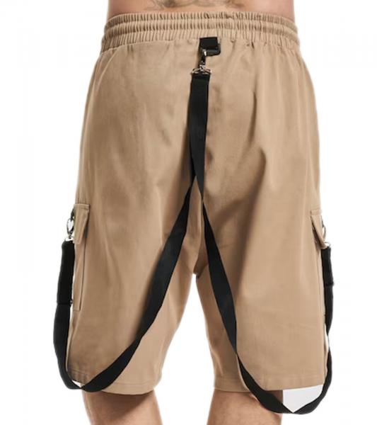 vsct Logan Herren Bermuda-Shorts Beintaschen mit Zierschnallen kurze Cargo-Hose 5643272 Beige