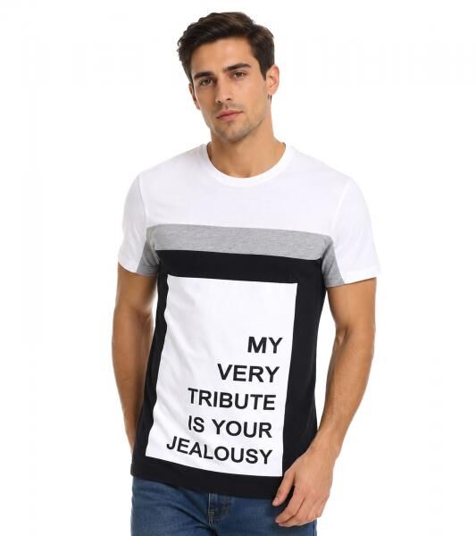 vsct My Tribute 1/2 Herren Baumwoll T-Shirt mit Statement-Print Rundhals-Shirt SS5641619 Wei&szlig;