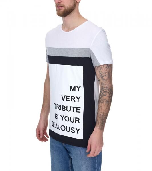 vsct My Tribute 1/2 Herren Baumwoll T-Shirt mit Statement-Print Rundhals-Shirt SS5641619 Wei&szlig;