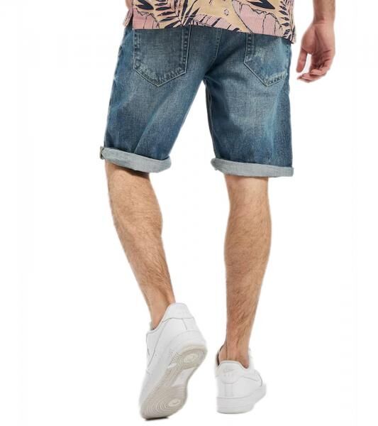 ONLY & SONS Avi Loose Herren Jeans-Shorts im Used-Look Denim-Hose 22015232 Blau