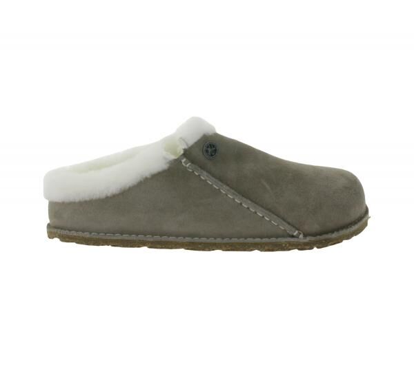 BIRKENSTOCK Zermatt Unisex Hausschuhe Echtleder mit Fellfutter Made in Germany normale Breite 1023099 Grau