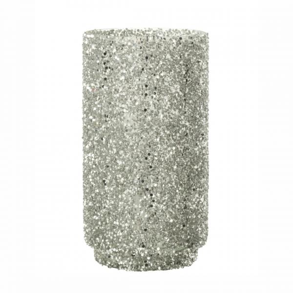 J-Line Windlicht „Glitter“, silberfarben, 25 cm