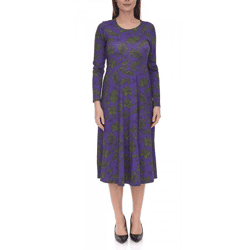 Aniston Women's Knit Dress with Floral Pattern, Long Sleeves 41876054 Purple/Green