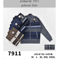 Herren-Strickjacken 7911, Größen M–XXXL gemischt, 20 Stück je VE