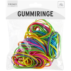 Rubber rings, colorful, approx. 75g