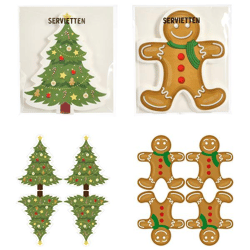 Servietten, Silhouette, Xmas, 12er Pack, 2/s