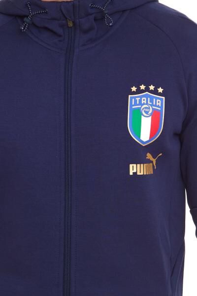 PUMA FIGC Coach Herren Sweat-Jacke Trainings-Jacke Italien Fanwear 767108 13 Dunkelblau
