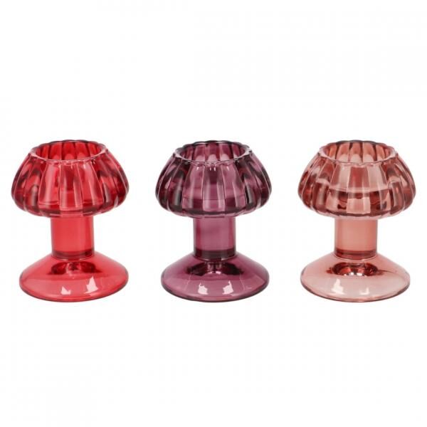 Tealight holder Nova Mushroom Red 9 cm