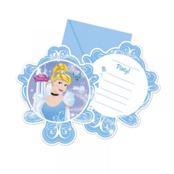 Cinderella's Fairytale - 6 invitation cards with envelope