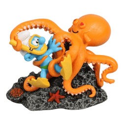 Taucherschlumpf mit Octopus - Deko-Figur