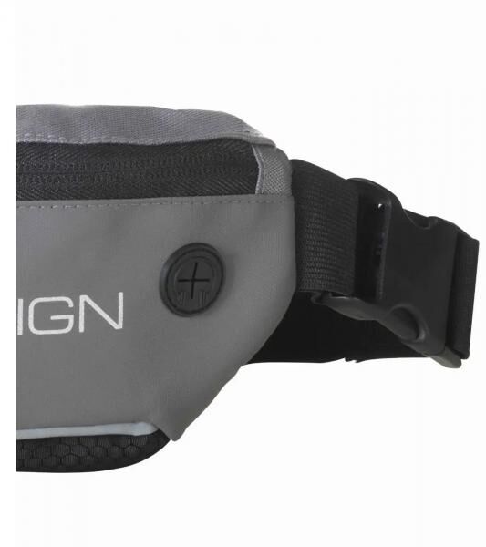 Momo Design Bauchtasche praktische Umh&auml;ngetasche mit Logo-Schriftzug G&uuml;rtel-Tasche P510114 Grau