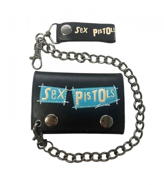 Sex Pistols Punkrock-Band Portemonnaie mit Logo-Schriftzug Geldbeutel Schwarz/Blau